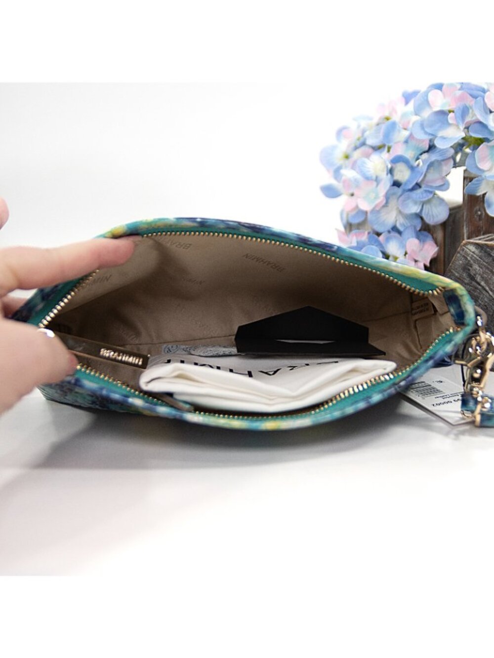 Brahmin Kayla Hydro Blue Melbourne Leather Large Clutch Wristlet Bag NWT - Picture 5 of 5